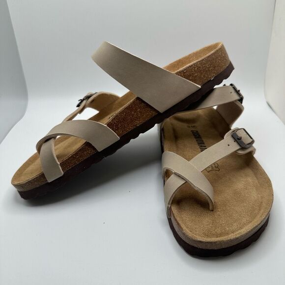 CUSHIONAIRE Women's Cork Footbed Sandal With +Comfort 8 TAUPE - Picture 7 of 7